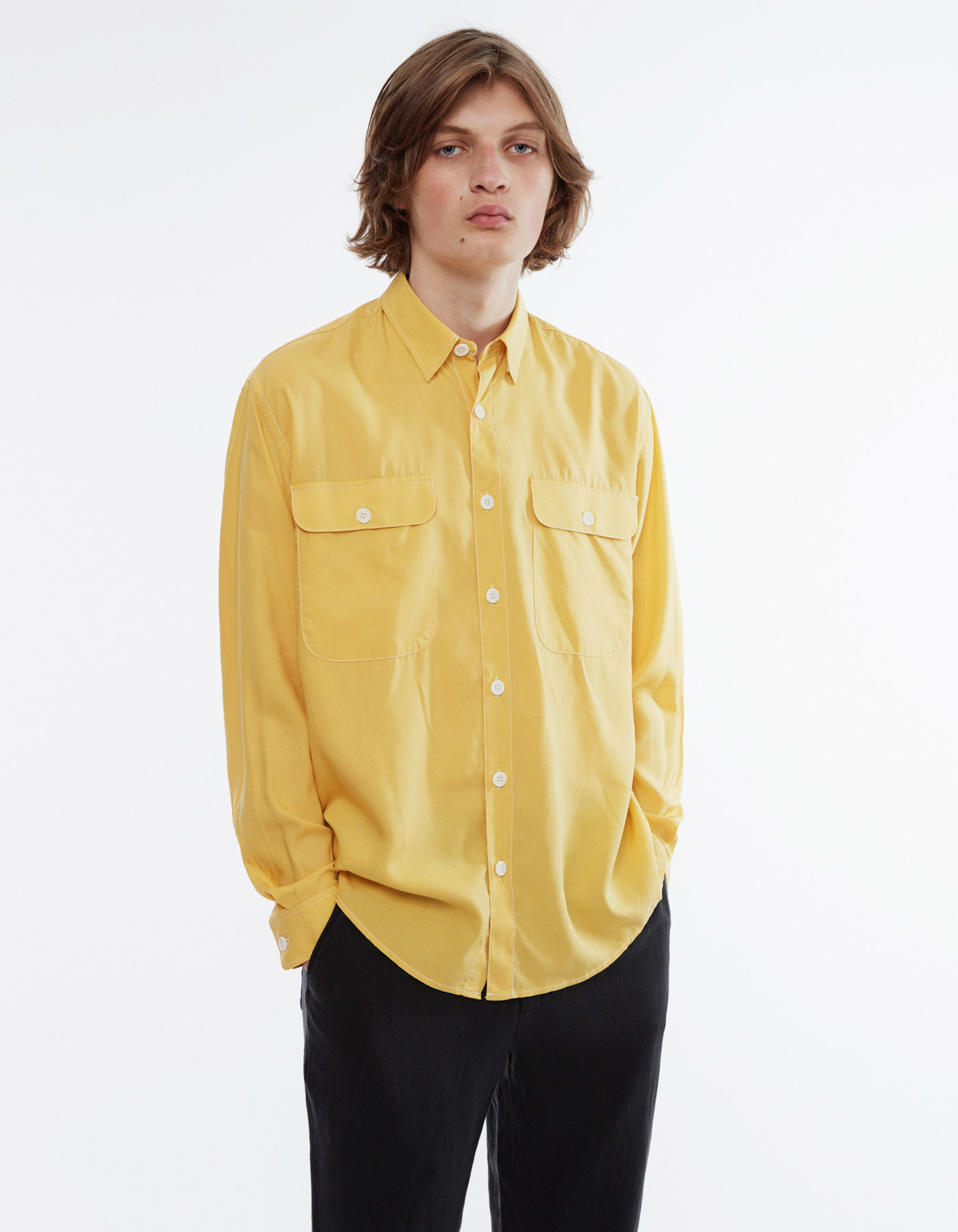 Boxy Tencel Shirt - Yellow | Schnayderman's - Betina Lou