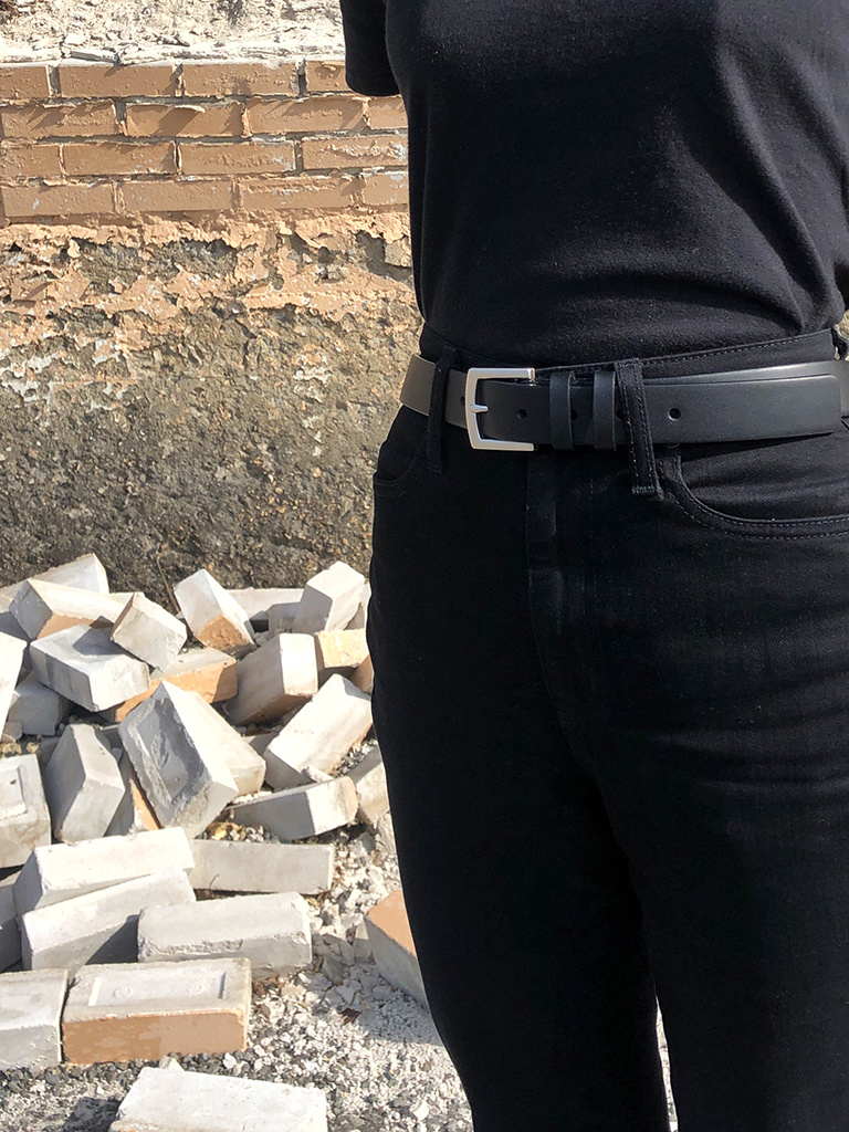 Unisex Italian Leather Belt — Black | Marmier