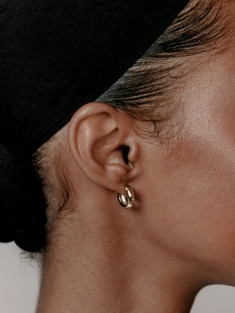 Wolf Circus Abbie small hoops . 14k gold plated bronze