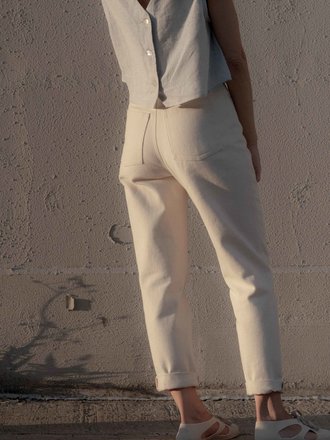 Betina Lou Pantalon droit en denim Max . Ivoire Betina Lou Pantalon droit en denim Max . Ivoire