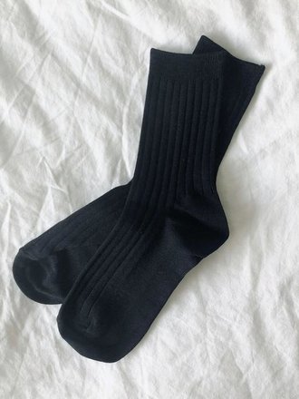 Le Bon Shoppe Her Socks in mercerized cotton . Black