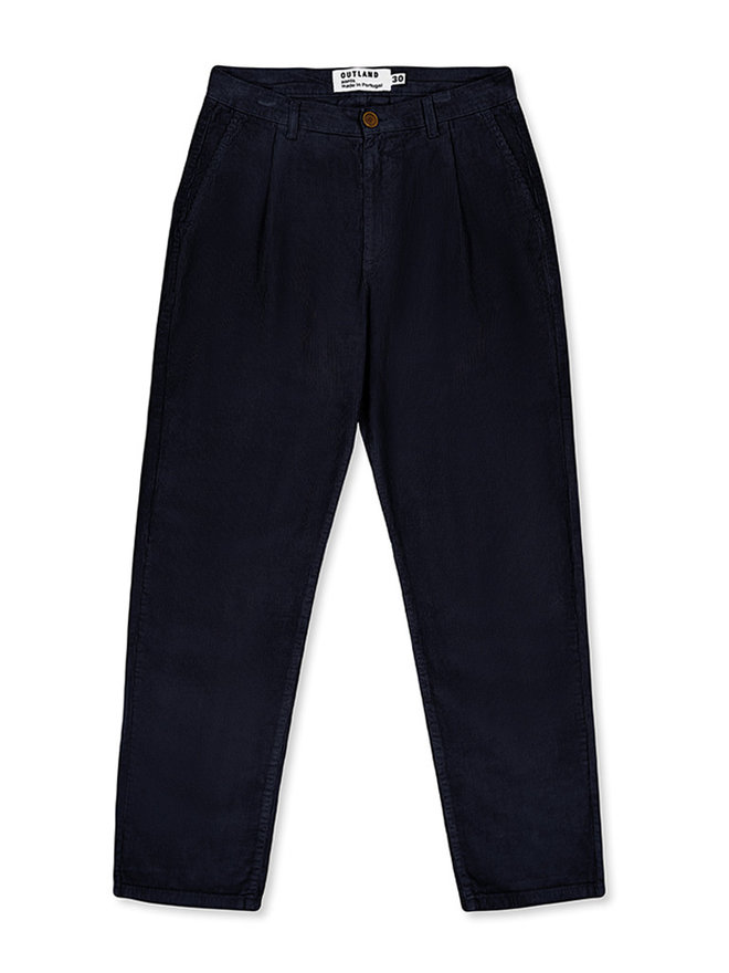 Pleats Wool Pants . Navy - Betina Lou
