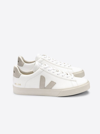 Veja Campo Chromefree Leather Sneaker . White and Natural Suede Veja Campo Chromefree Leather Sneaker . White and Natural Suede