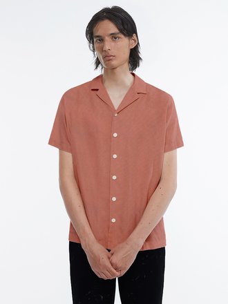 Schnaydermans Notch SS Modal Short-Sleeved Shirt . Sun Bleached Coral