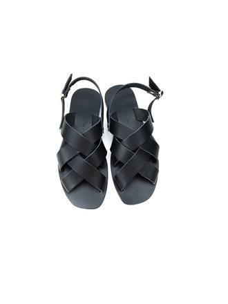 Kyma Sandales en cuir au tannage végétal Oinousses . Noir Kyma Sandales en cuir au tannage végétal Oinousses . Noir