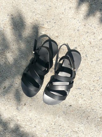 Kyma Kimolos Leather Sandals . Black Kyma Kimolos Leather Sandals . Black