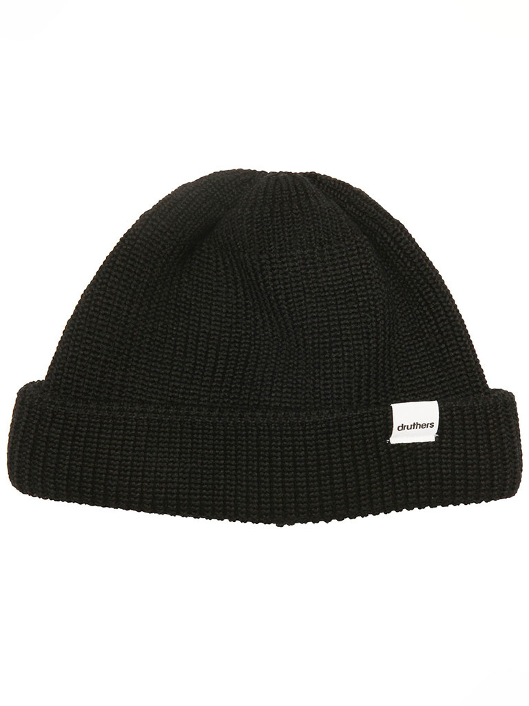 Dockworker Merino Wool Beanie. Black 