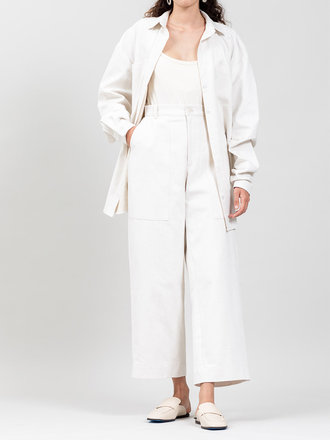 Toit Volant Pantalons en coton léger Carpenter . Off-White