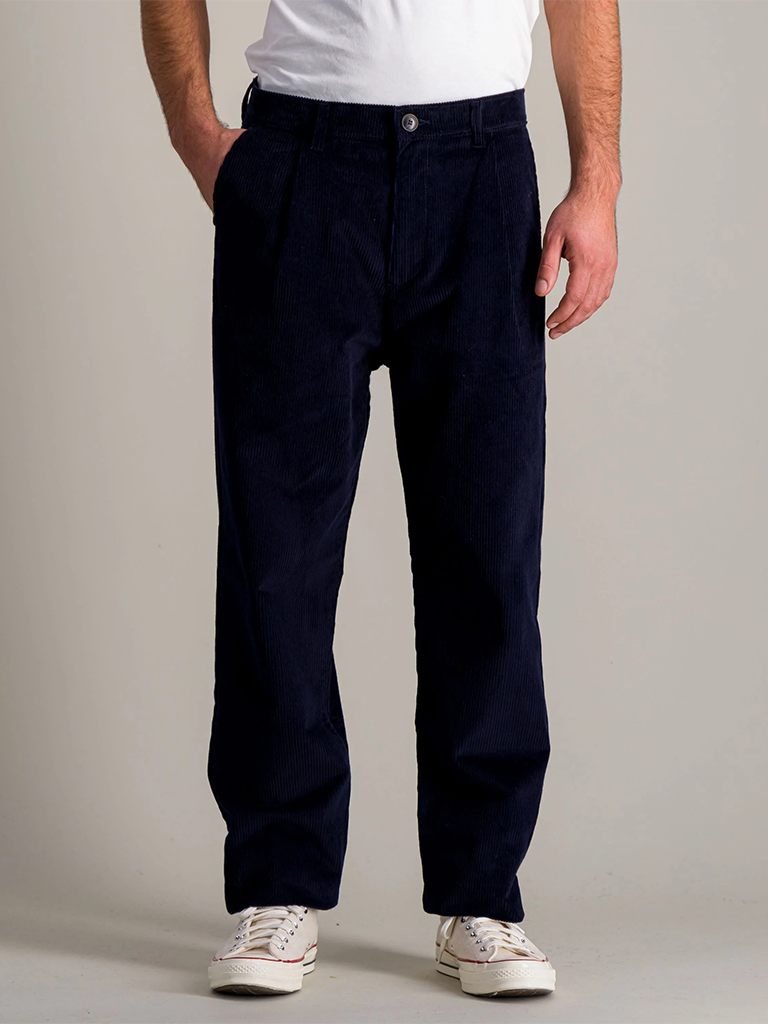Women Royal Blue Pleated Knee Corduroy Cargo Pants at Rs 1240.00