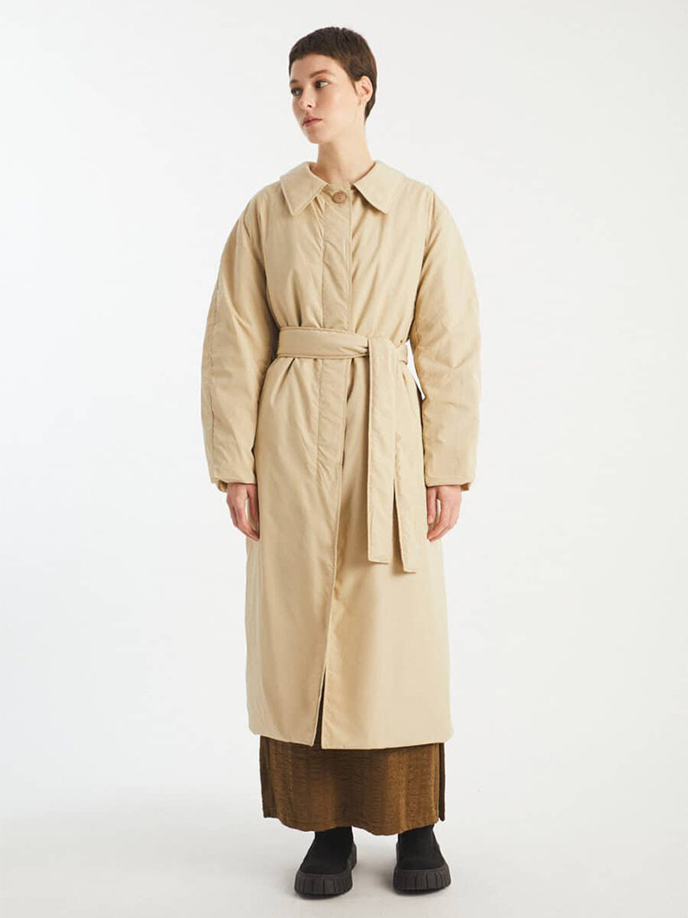 Joost Seaqual Padded Trench Coat. Beige 