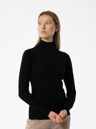 Dinadi Merino Wool Mockneck . Black Dinadi Merino Wool Mockneck . Black