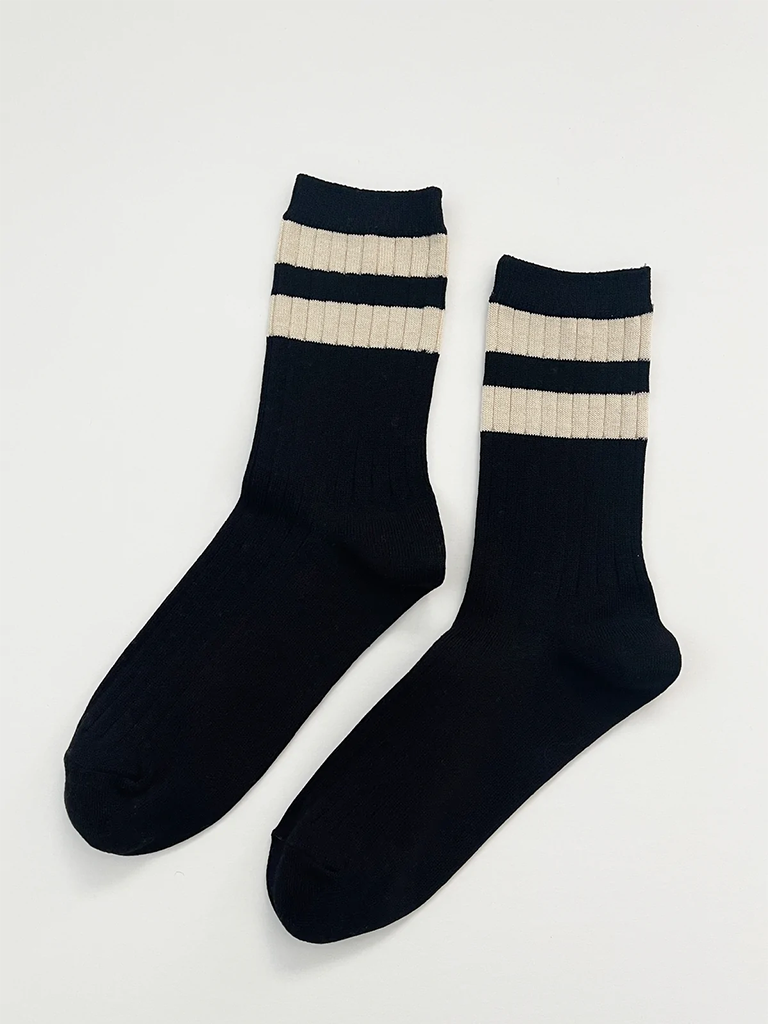 Her Varsity Socks - Black