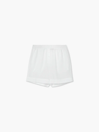 A Line Tencel Pyjama Shorts . White
