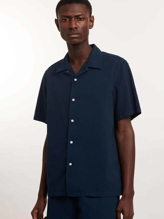 Castart Chemise en seersucker italien Rambutan . Marine Castart Chemise en seersucker italien Rambutan . Marine