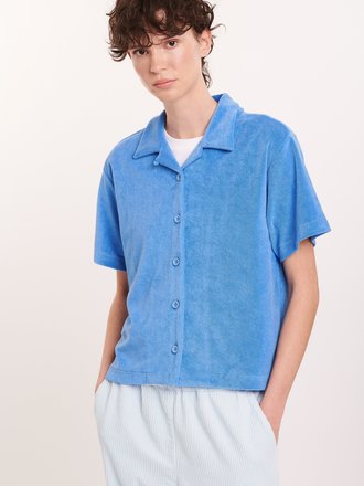 Our Sister Chemise à manches courtes en terry de coton Cempedak . Bleu pâle Our Sister Chemise à manches courtes en terry de coton Cempedak . Bleu pâle