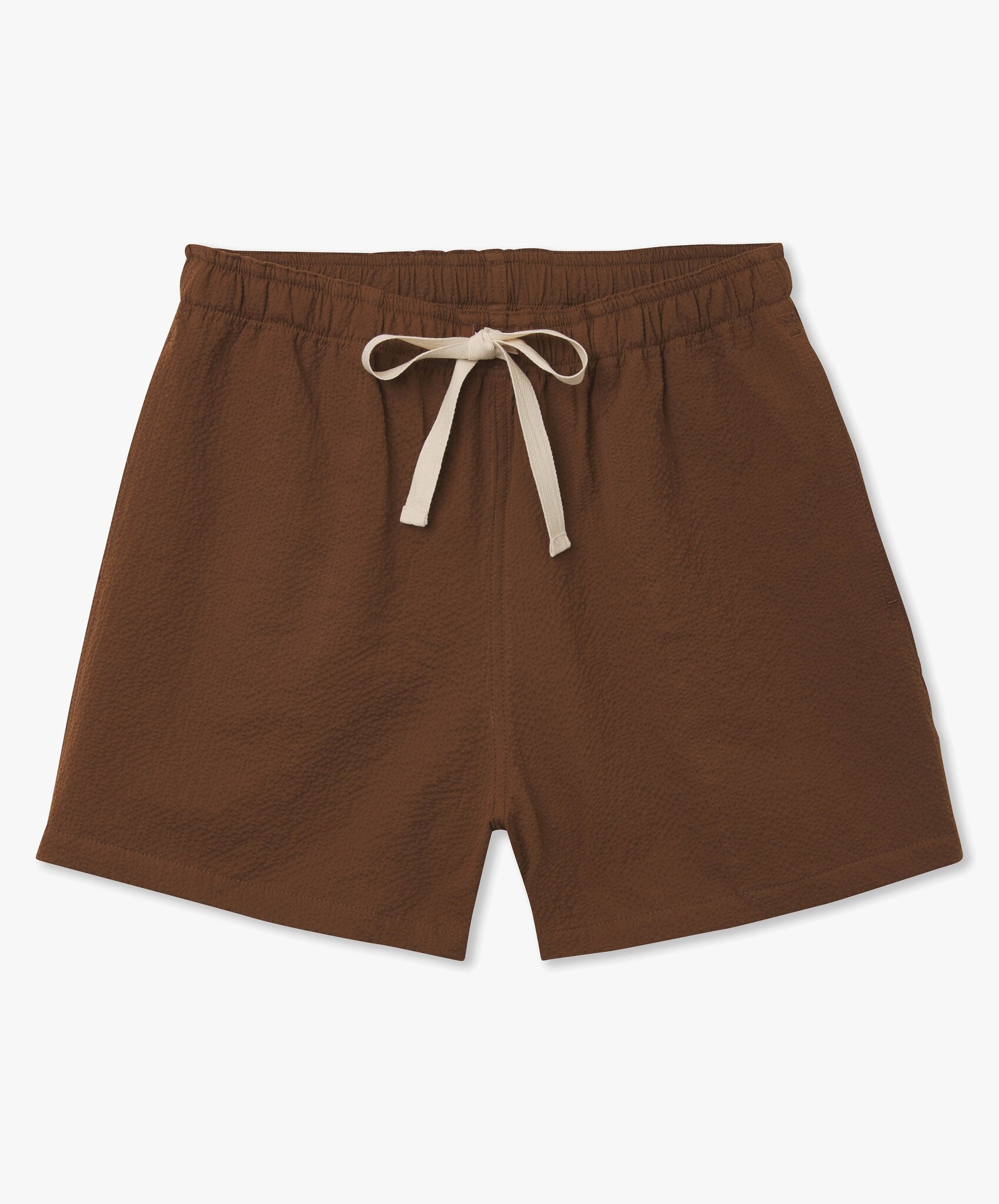 Shorts in cotton seersucker Magic . Hazelnut