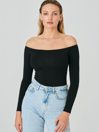 Saint Body Off shoulder bodysuit . Noir Saint Body Off shoulder bodysuit . Noir