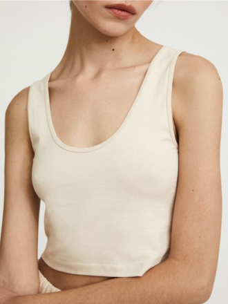 Rita Row Débardeur écourté en coton biologique Vera . Beige Rita Row Débardeur écourté en coton biologique Vera . Beige