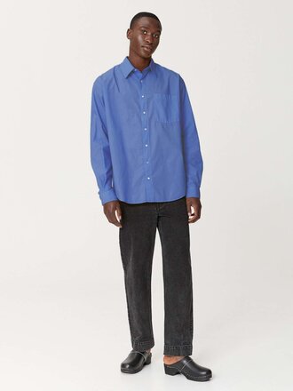 Schnaydermans Non binay shirt GD Poplin . Blue