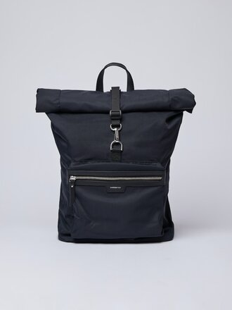 Sandqvist Sac à dos nylon et cuir Siv . Noir Sandqvist Sac à dos nylon et cuir Siv . Noir
