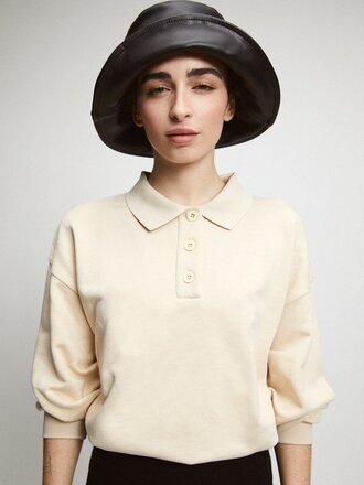 Rita Row Chandail polo en coton bio Uma . Beige Rita Row Chandail polo en coton bio Uma . Beige
