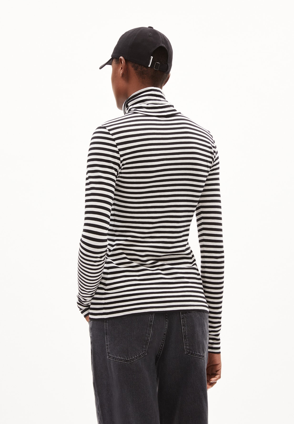 Striped cotton cheap turtleneck
