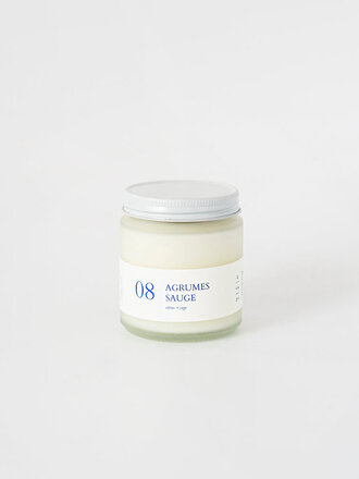 Flambette Chandelle de soya . Agrume et sauge 4 oz