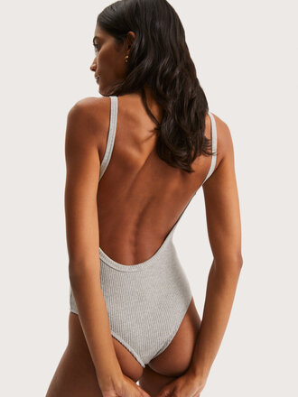 The Odder Side Justaucorps Sophie en coton bio . Gris The Odder Side Justaucorps Sophie en coton bio . Gris
