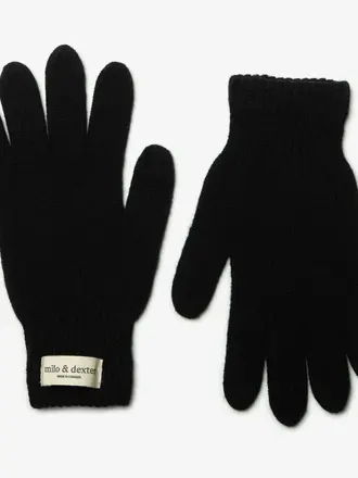 Milo & Dexter Gants classiques unisexes en laine . Noir Milo & Dexter Gants classiques unisexes en laine . Noir