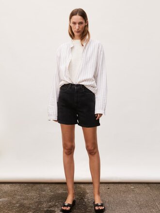 Armedangels Shorts en coton recyclé Sheaari . Noir Ebony