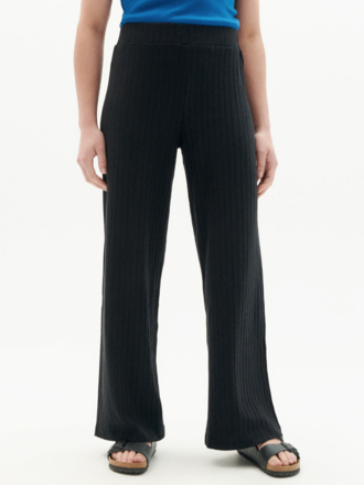 Thinking Mu Dalia ribbed pants . Black