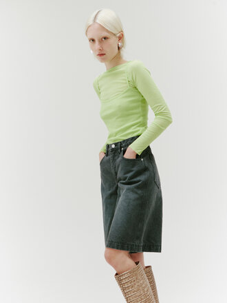 Permanent Vacation Repose Denim shorts . Slate