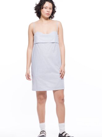 Toit Volant Robe Verona courte . Rayée bleue Toit Volant Robe Verona courte . Rayée bleue