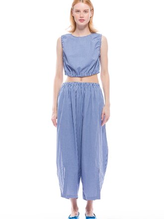 Toit Volant Crop top Zoe . Bleu et blanc Toit Volant Crop top Zoe . Bleu et blanc