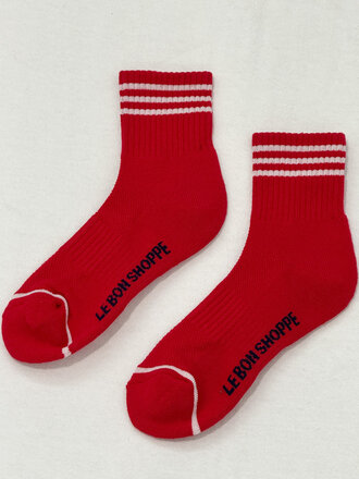 Le Bon Shoppe Girlfriend socks . Scarlet