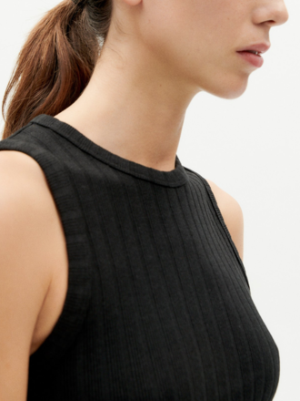 Thinking Mu Turkana rib top . Black