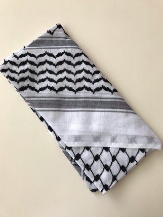 Keffiyeh Mtl Keffieh classique . Blanc et noir