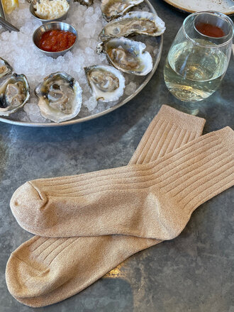 Le Bon Shoppe Chaussettes Her - Champagne Glitter Le Bon Shoppe Chaussettes Her - Champagne Glitter