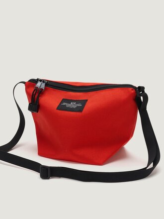 Bags in Progress Micro Tote in nylon canvas . Reddish orange