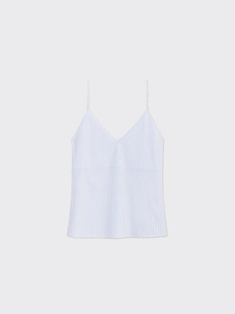 A Line Spaghatti strap striped top . Serenity Blue