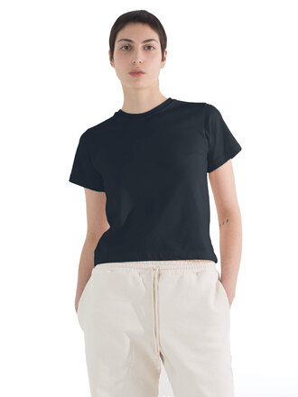 A Care Label Fitted T-Shirt . Black