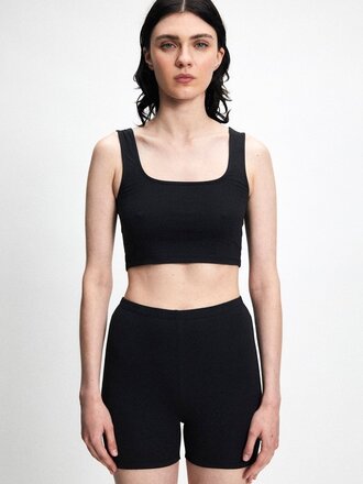 Rita Row Cami écourtée en coton bio Orbiter . Noir Rita Row Cami écourtée en coton bio Orbiter . Noir