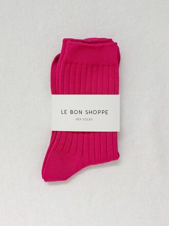 Le Bon Shoppe Chaussettes Her en coton mercerisé . Fuchsia