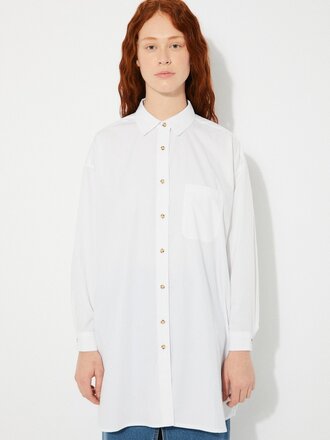 Rita Row Morris Oversized Button Up in Organic Cotton . White