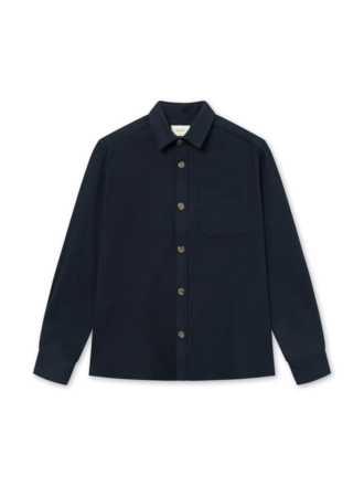 Forét Map organic cotton flannel shirt . Navy