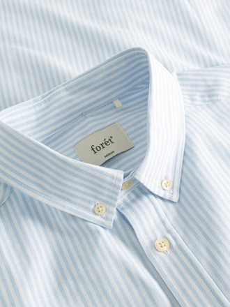 Forét Chemise en coton biologique Life . Rayure bleue pâle Forét Chemise en coton biologique Life . Rayure bleue pâle