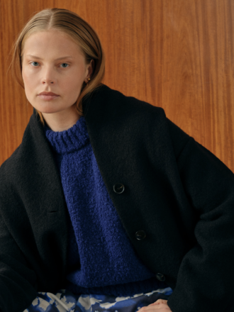 Maska Hale boiled wool jacket . Black Maska Hale boiled wool jacket . Black