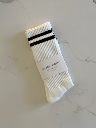 Le Bon Shoppe Boyfriend Extended socks . White and Black Le Bon Shoppe Boyfriend Extended socks . White and Black