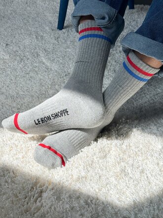 Le Bon Shoppe Boyfriend Extended Socks . True Grey