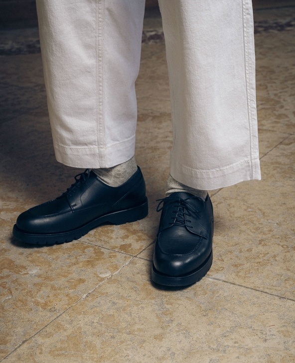 KLEMAN　FRODAN Frodan laced leather derbies . Black - Betina Lou